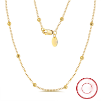 wholesale S925 Sterling Silver Cloud-Pull Jewelry Round Bead Collarbone Chain 14mm, Minimalist Niche Versatile Matching-14K gold, length: 40cm, weight: 2.22g 925 silver