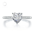wholesale 925 Silver New Jewelry 8*8 Heart-Shaped Ring for Women Full Diamond Micro-Paved Cross-Border Drop Shipping-0-0