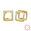 wholesale S925 Sterling Silver Korean High-end Design Square Three-dimensional Geometric Earrings for Women, Cold Style Ear Studs-0-5