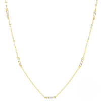 wholesale S925 Sterling Silver Single Row Three-zircon Layering Collar Necklace, Korean Style Personality Trend Light Luxury Zircon Inlay-Gold