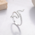wholesale S925 Sterling Silver Ethereal Snake Ring for Women, Heavy Craftsmanship Light Luxury Adjustable Index Finger Ring with a High-End Feel-0-2