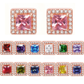 wholesale 925 Sterling Silver Cross-Border Hot-Selling Eight Hearts Eight Arrows Zircon Square Inlaid Stud Earrings for Women with OEM Service-0-0