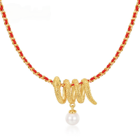 wholesale Fashionable and versatile S925 sterling silver gold-plated snake year birth year pendant choker necklace, trendy national style, niche wholesale-10K gold + swimming paint  925 silver