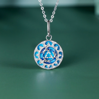 wholesale 925 Sterling Silver Turquoise Necklace, High-End New Chinese Style Women's Choker, Autumn Winter Sweater Chain Wholesale-[Special Offer] 18K Gold &gt; 925 Silver