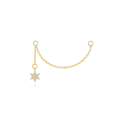 wholesale S925 Sterling Silver Long Chain Earrings With Star-shaped Zircon Accents-0-9