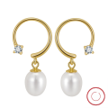 wholesale GPE Collection S925 Sterling Silver European and American Cross-Border Exquisite Earrings, Natural Freshwater Pearl Stud Earrings Wholesale-0-58