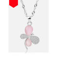 wholesale S925 Silver Inlaid Synthetic Cat's Eye Gemstone Cute Butterfly Pendant Korean Style Fashionable and Unique Women's Necklace Accessory-0-3