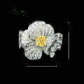 wholesale 925 Silver Gold-Plated Ring with High Carbon Diamond, Radiant Fancy Yellow, Luxury Banquet Dress Jewelry for Women-0-1