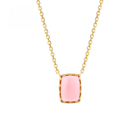 wholesale Metal material summer new Akado natural queen shell lace necklace, simple geometric rectangular collarbone chain-Queen Lace Necklace 10K Gold