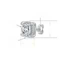 wholesale 18k Gold Plated S925 Silver Classic Square Cushion 8mm Full Moissanite Stud Earrings for Cross-Border Amazon Best-Sellers-0-5