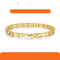 wholesale S925 Sterling Silver X-Shaped Moissanite Bracelet for Women, Luxury Minimalist Style, Popular on Cross-Border Amazon, Ready to Ship-3.25mm Moissanite (with certificate)  19cm