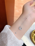 wholesale 999 Pure Silver Butterfly Tassel Four-Leaf Clover Necklace for Women, Small Batch Design, High-End Feel, Light Luxury Collarbone Chain, Gift for Girlfriend-0-18