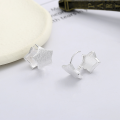 wholesale S925 Sterling Silver FashionIns Style Brushed Star Shape Sweet and Cool Design Earrings Ear Clips-0-2