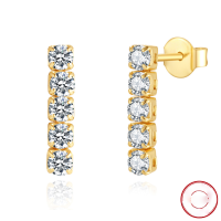 wholesale S925 Sterling Silver 3mm Round Cut White Zircon Tennis Chain Pave Earrings Factory Direct Wholesale-Platinum, approx. weight: 1.4g>925 silver