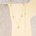 wholesale S925 Sterling Silver Four-pointed Star Zircon Inlaid Stackable Versatile Collarbone Necklace,-0-3