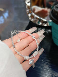 wholesale S925 Sterling Silver Butterfly Pearl and Broken Silver Bracelet for Women, New Chinese-style Small Design, National Style Versatile Hand Accessory Gift-0-17