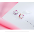 wholesale S925 Sterling Silver Earrings for Women, Korean-style Sweet Floral Pearl Earrings with Hoop Accessories E6384-0-1