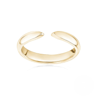 wholesale S925 Sterling Silver Minimalist Smooth Open Ring Korean Style-Gold Adjustable opening