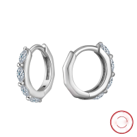 wholesale S925 Sterling Silver New European and American Cross-Border INS Style Mini Hoop Earrings for Women, Best-Selling Wholesale Earrings-Platinum, approximately 1.07g 925 silver