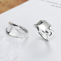 wholesale 925 Sterling Silver Korean Style Smooth Pig Nose Adjustable Ring Trendy Ins Minimalist Style Versatile Ring-0-0