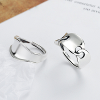 wholesale 925 Sterling Silver Korean Style Smooth Pig Nose Adjustable Ring Trendy Ins Minimalist Style Versatile Ring-YJ245/A model is approximately 3.4 grams. The opening is adjustable.