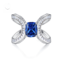 wholesale S925 Sterling Silver New Tanzanite Ring for Women, 7*9 Fat Square Ice Flower Cut, European and American Ins Style-0-0