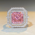 wholesale S925 Sterling Silver Pink Zircon Ring for Women,。-0-0