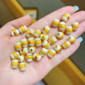 wholesale S925 gold-plated silver fittings, natural white beeswax hamburger bead handstring necklace DIY semi-finished accessories-0-1