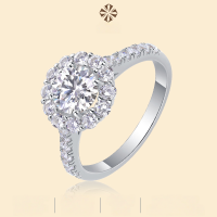 wholesale S925 Sterling Silver Moissanite True Love Ring, Light Luxury Cross-border Amazon New Style Ring for Women, Non-fading, Ready Stock-1 carat Moissanite US size 8#