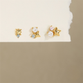 wholesale 925 Sterling Silver New Starry Sky Colorful Zircon Stud Earrings Set,ins。-0-3