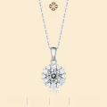wholesale S925 Sterling Silver Necklace with 5 Carat Moissanite Romantic Snowflake Pendant Including Chain Gift Jewelry Source Direct Wholesale-0-0