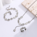 wholesale Metal material Korean ins style gingerbread man series retro cartoon bear ear clip necklace bracelet ring live broadcast hot selling item-0-0