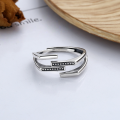 wholesale S925 Sterling Silver Korean Dongdaemun Minimalist Geometric Irregular Open-Ended Unisex Ring-0-1