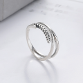 wholesale S925 Sterling Silver Fashion Minimalist Wheat Ear Pastoral Style Creative Open Ring Trendy Ins Index Finger Ring-0-1