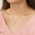 wholesale S925 Sterling Silver, 14K Gold Plated European Style Pendant Necklace with Zircon-Embedded Heart Initial Charms, Factory Direct-0-3