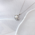wholesale Sterling Silver New Korean Style Fashion Personalized Small Fish Pearl Pendant Minimalist Collarbone Chain-0-1