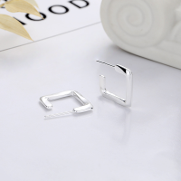 wholesale S925 Sterling Silver Trendy Korean-style New Square Design Statement Earrings, Versatile for Commuting, Unisex Cool Wind Ear Accessories-335HR/approx. 3.1g 925 silver