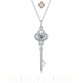 wholesale S925 Sterling Silver Key Necklace with Moissanite Pendant Women's Collarbone Chain Jewelry Live Stream Spot Wholesale from Source-0-0