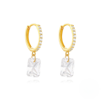 wholesale S925 Sterling Silver Classic Zircon-encrusted Ultra-sparkling Hoop Earrings,。-Gold#1 925 Silver