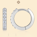 wholesale 925 Sterling Silver Fashionable and Popular Moissanite Hoop Earrings for Cross-Border Style, Luxurious High-End Elegance-0-0