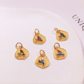 wholesale S925 silver gold-plated natural white shell, abalone shell, butterfly, fox accessories DIY semi-finished bracelet and necklace charms-0-1