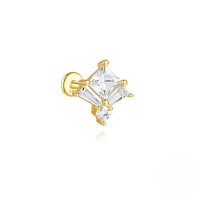 wholesale S925 Sterling Silver Crown Marquise Opal Zircon Flat Spiral Cartilage Ear Stud-Single gold #9