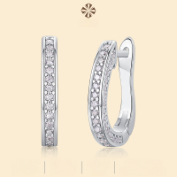 wholesale 925 Sterling Silver Fashionable U-Shaped Earrings with Moissanite, European and American New Style Light Luxury Advanced Stud Earrings-Moissanite