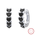 wholesale S925 Sterling Silver Jewelry, Heart Zircon White Gold Ear Hoops, Simple and Versatile, Direct from Manufacturer-0-6