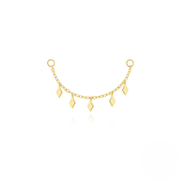 wholesale S925 Sterling Silver Long Chain Tassel Earrings With Crystal Accents-Single gold #3&gt;925 silver