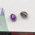 wholesale S925 Silver Gold-Plated Natural Amethyst Oval Bead Spacer Semi-Finished Bracelet DIY Components-0-10