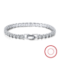 wholesale S925 Sterling Silver 4mm Single Row Square Diamond Bracelet Korean Elegant Jewelry Wholesale-0-0