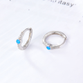 wholesale Sterling Silver Earrings, High-End Feel Ear Accessories, Light Luxury Vintage Starry Sky Enamel Drop Oil Pure Silver Hoop Earrings, Manufacturer Wholesale Customization-0-3