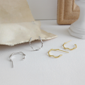 wholesale S925 Sterling Silver EA442 Korean-style Minimalist Wave-patterned C-shaped Stud Earrings for Women, Ins-0-1