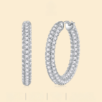 wholesale S925 silver large hoop earrings with moissanite for cross-border wholesale, hot-selling on Temu and Amazon-Moissanite 330 pieces/pair